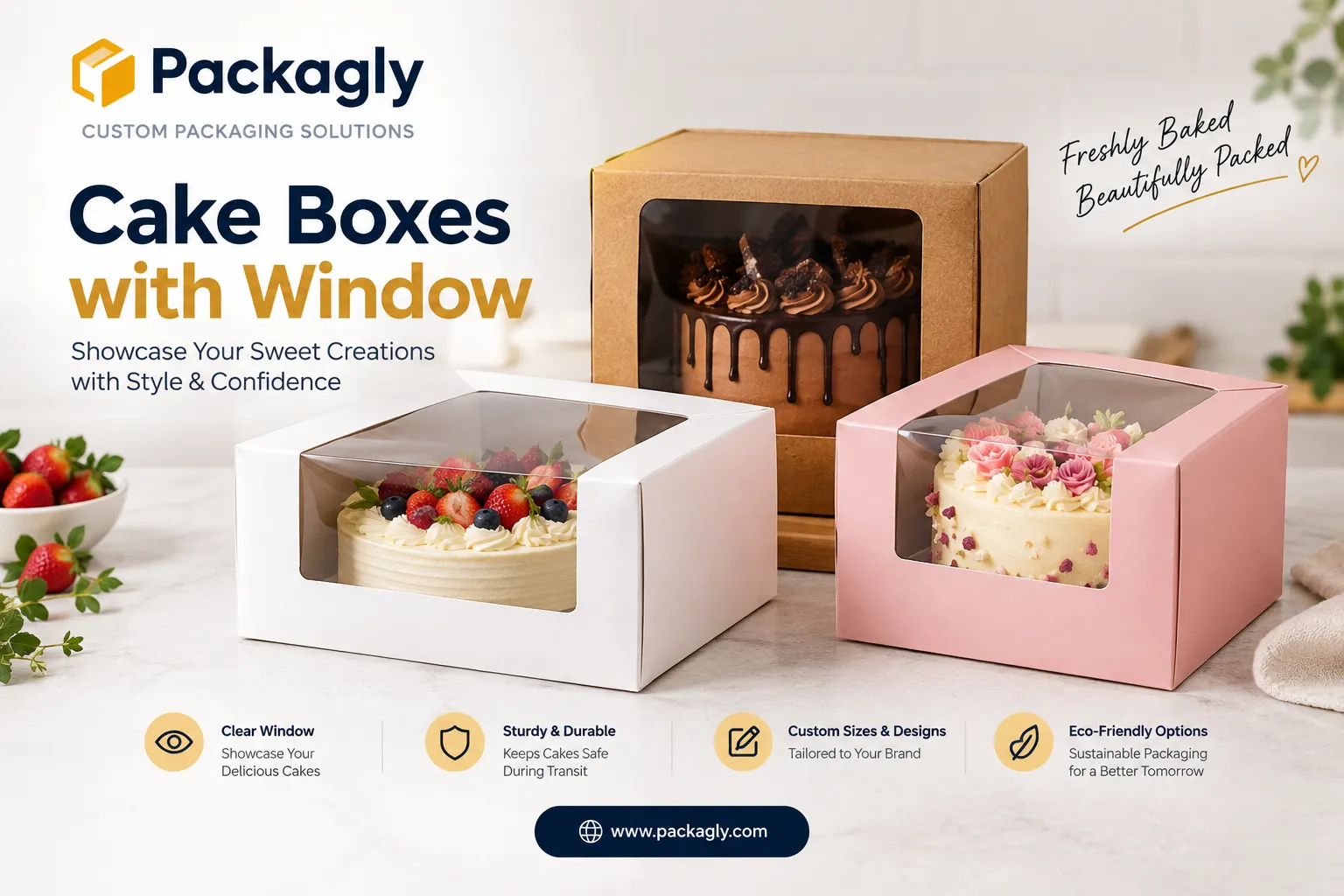 Cake Boxes with Window: Boost Your Bakery Brand Appeal